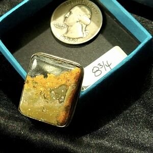 Rectangular Stone Ring with Vibrant Hues